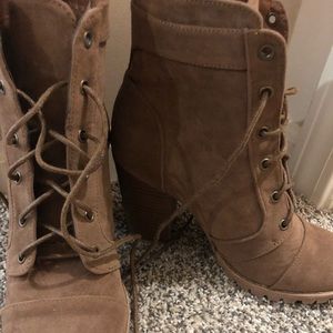 Sold! Stacked heel fashion hiking boot!